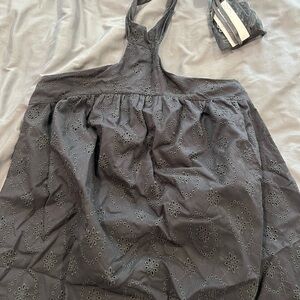 Dalia Black Eyelet Halter Dress